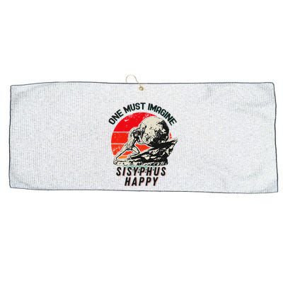 One Must Imagine Sisyphus Happy Cool Sisyphus Meme Large Microfiber Waffle Golf Towel