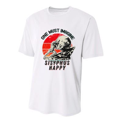One Must Imagine Sisyphus Happy Cool Sisyphus Meme Youth Performance Sprint T-Shirt