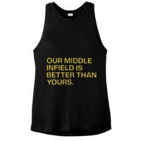 Our Middle Infield Is Better Than Yours Ladies PosiCharge Tri-Blend Wicking Tank