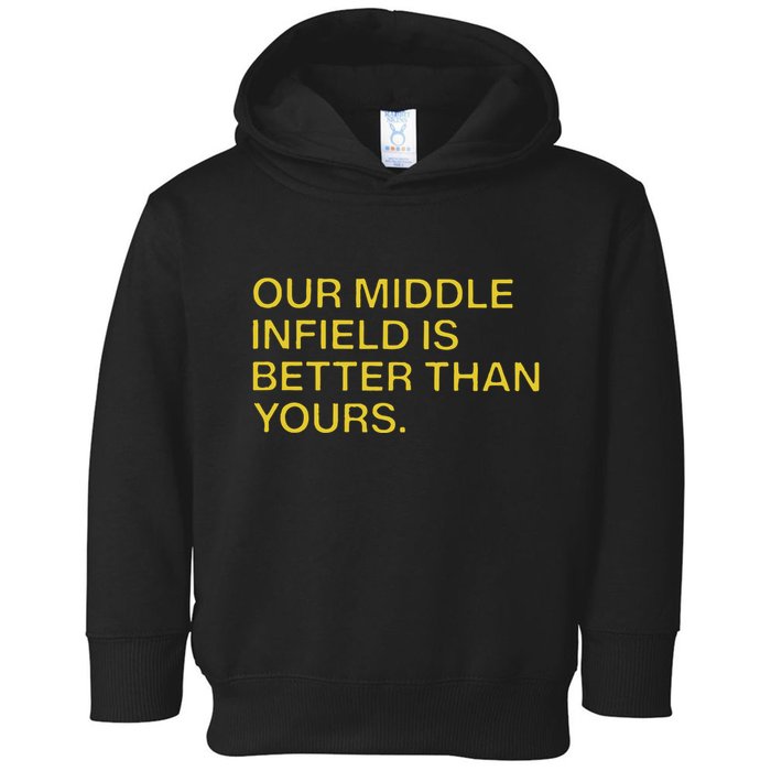 Our Middle Infield Is Better Than Yours Toddler Hoodie