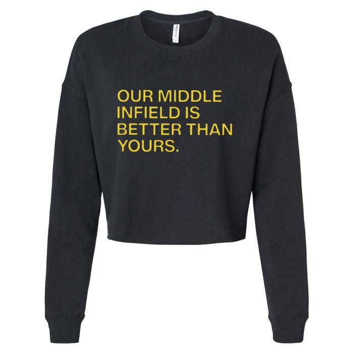 Our Middle Infield Is Better Than Yours Cropped Pullover Crew