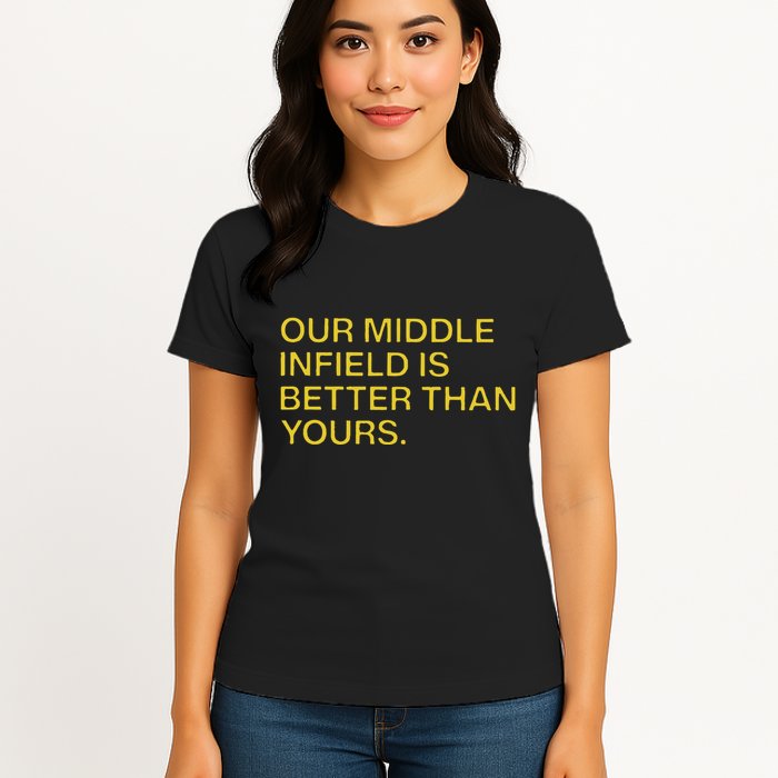 Our Middle Infield Is Better Than Yours Womens T-Shirt