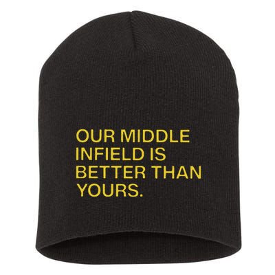 Our Middle Infield Is Better Than Yours Short Acrylic Beanie