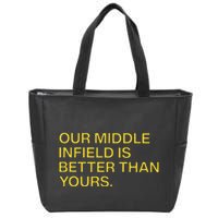 Our Middle Infield Is Better Than Yours Zip Tote Bag