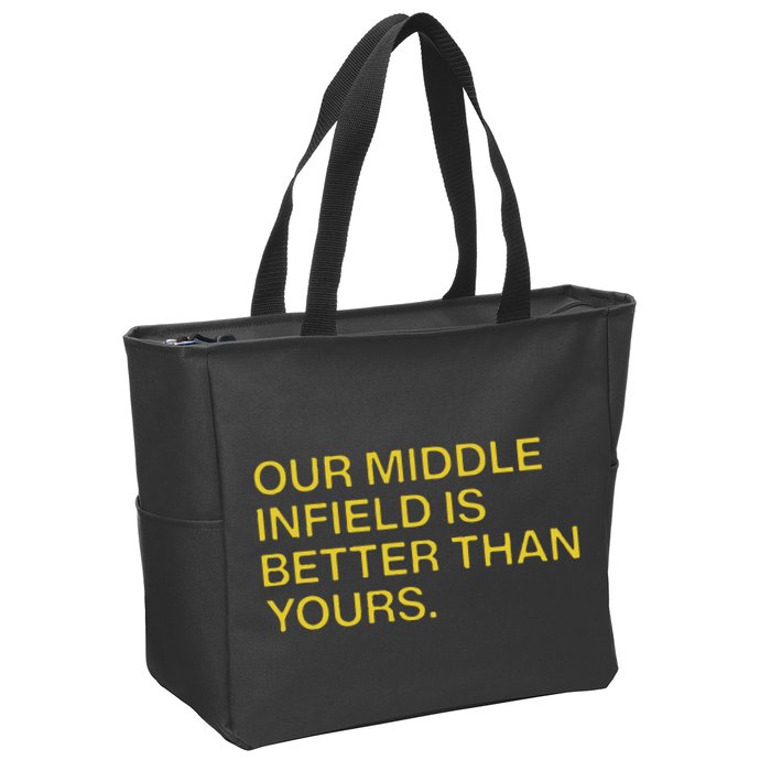 Our Middle Infield Is Better Than Yours Zip Tote Bag