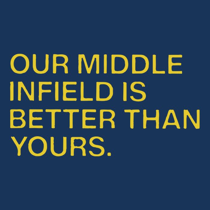 Our Middle Infield Is Better Than Yours Infant Baby Jersey Bodysuit