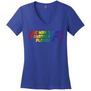 One ManS Junk Is Another ManS Pleasure Lgbt Rainbow Women's V-Neck T-Shirt