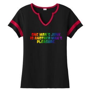 One ManS Junk Is Another ManS Pleasure Lgbt Rainbow Ladies Halftime Notch Neck Tee