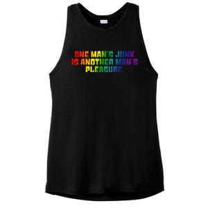 One ManS Junk Is Another ManS Pleasure Lgbt Rainbow Ladies PosiCharge Tri-Blend Wicking Tank