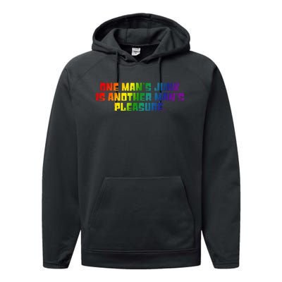 One ManS Junk Is Another ManS Pleasure Lgbt Rainbow Performance Fleece Hoodie