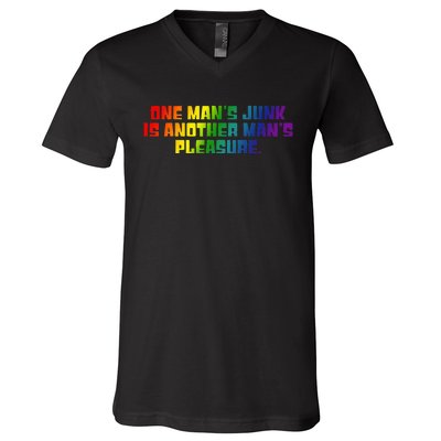 One ManS Junk Is Another ManS Pleasure Lgbt Rainbow V-Neck T-Shirt