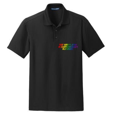 One ManS Junk Is Another ManS Pleasure Lgbt Rainbow Dry Zone Grid Polo