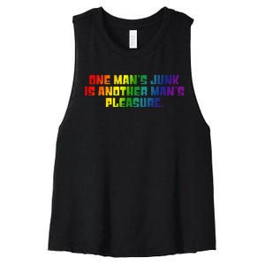 One ManS Junk Is Another ManS Pleasure Lgbt Rainbow Women's Racerback Cropped Tank