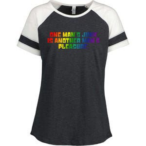 One ManS Junk Is Another ManS Pleasure Lgbt Rainbow Enza Ladies Jersey Colorblock Tee