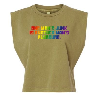 One ManS Junk Is Another ManS Pleasure Lgbt Rainbow Garment-Dyed Women's Muscle Tee