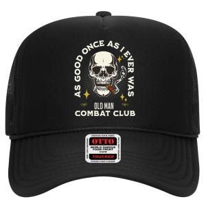 Old Man Jiu Jitsu Combat Club BJJ Martial Arts MMA High Crown Mesh Back Trucker Hat