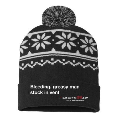 On My Laptop At Bleeding Greasy Man Stuck In Vent USA-Made Snowflake Beanie