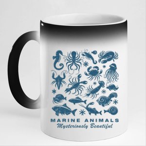 Ocean Marine Life Collection Sea Life Lover 11oz Black Color Changing Mug