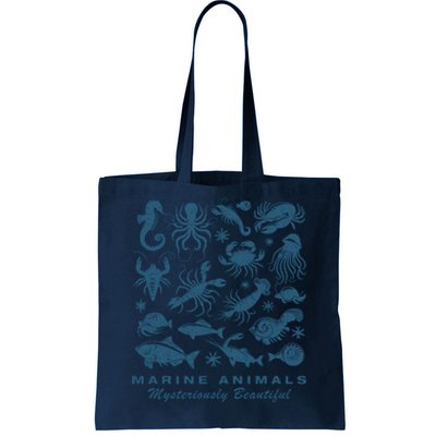 Ocean Marine Life Collection Sea Life Lover Tote Bag