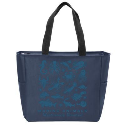 Ocean Marine Life Collection Sea Life Lover Zip Tote Bag