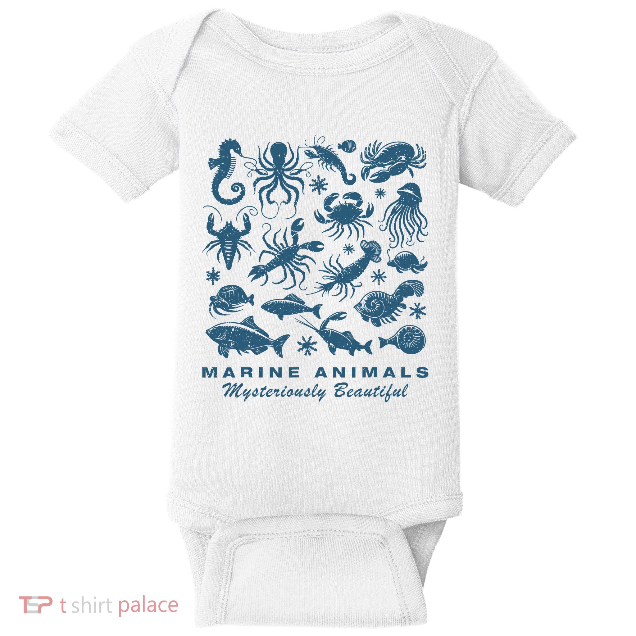 Ocean Marine Life Collection Sea Life Lover Baby Bodysuit