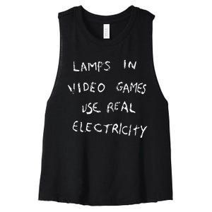 Outlander Magazine Lamps In Video Games Use Real Electricity Women's Racerback Cropped Tank