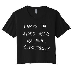 Outlander Magazine Lamps In Video Games Use Real Electricity Women's Crop Top Tee