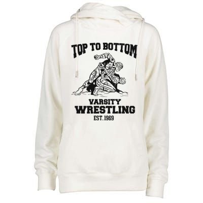 Oat Milk Lady Store Top To Bottom Varsity Wrestling Womens Funnel Neck Pullover Hood