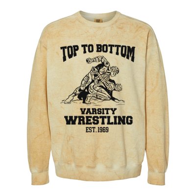 Oat Milk Lady Store Top To Bottom Varsity Wrestling Colorblast Crewneck Sweatshirt