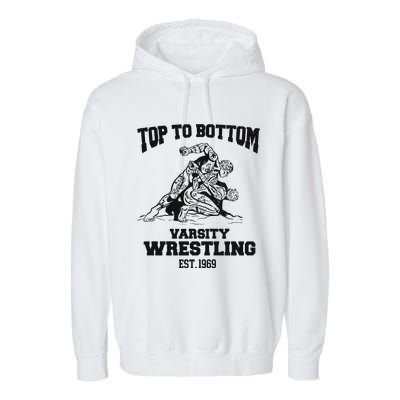 Oat Milk Lady Store Top To Bottom Varsity Wrestling Garment-Dyed Fleece Hoodie