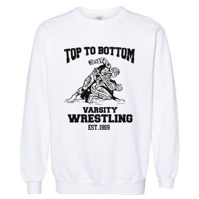 Oat Milk Lady Store Top To Bottom Varsity Wrestling Garment-Dyed Sweatshirt