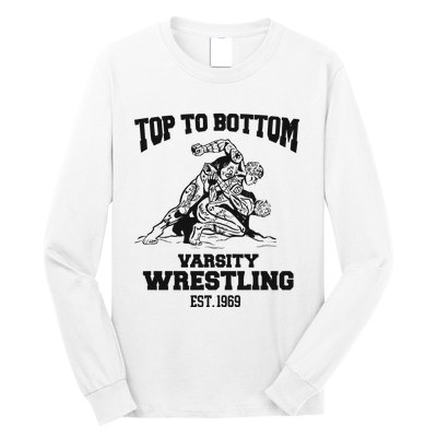 Oat Milk Lady Store Top To Bottom Varsity Wrestling Long Sleeve Shirt