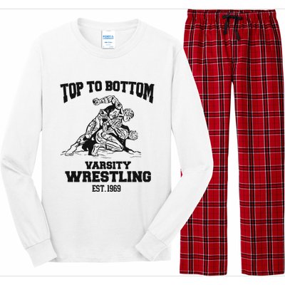 Oat Milk Lady Store Top To Bottom Varsity Wrestling Long Sleeve Pajama Set