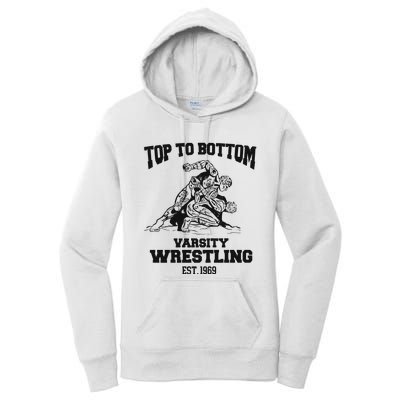 Oat Milk Lady Store Top To Bottom Varsity Wrestling Women's Pullover Hoodie