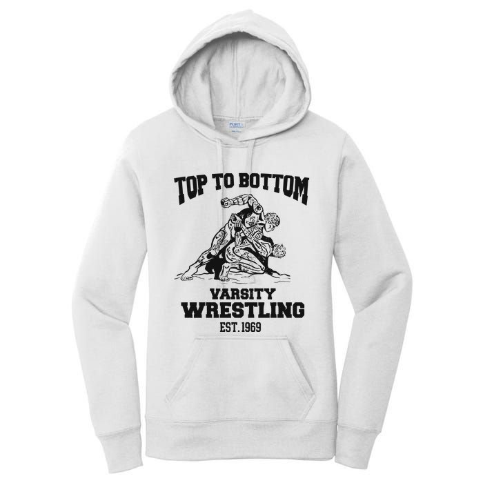 Oat Milk Lady Store Top To Bottom Varsity Wrestling Women's Pullover Hoodie