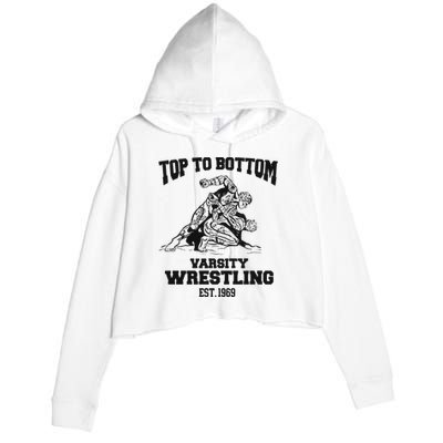 Oat Milk Lady Store Top To Bottom Varsity Wrestling Crop Fleece Hoodie