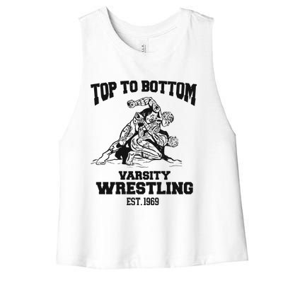 Oat Milk Lady Store Top To Bottom Varsity Wrestling Women's Racerback Cropped Tank