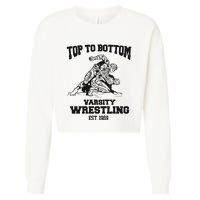 Oat Milk Lady Store Top To Bottom Varsity Wrestling Cropped Pullover Crew