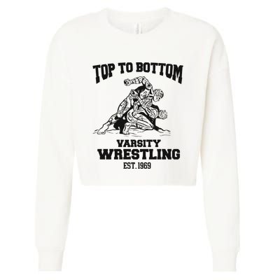 Oat Milk Lady Store Top To Bottom Varsity Wrestling Cropped Pullover Crew