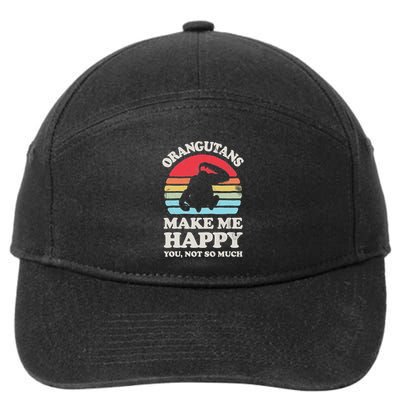 Orangutans Make Me Happy You Not So Much Orangutan Retro 7-Panel Snapback Hat