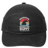Orangutans Make Me Happy You Not So Much Orangutan Retro 7-Panel Snapback Hat