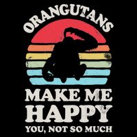 Orangutans Make Me Happy You Not So Much Orangutan Retro 7-Panel Snapback Hat