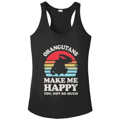 Orangutans Make Me Happy You Not So Much Orangutan Retro Ladies PosiCharge Competitor Racerback Tank
