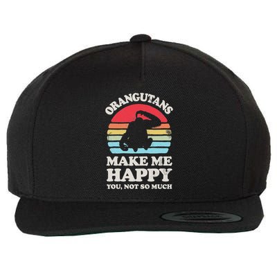 Orangutans Make Me Happy You Not So Much Orangutan Retro Wool Snapback Cap