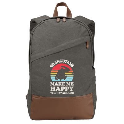 Orangutans Make Me Happy You Not So Much Orangutan Retro Cotton Canvas Backpack