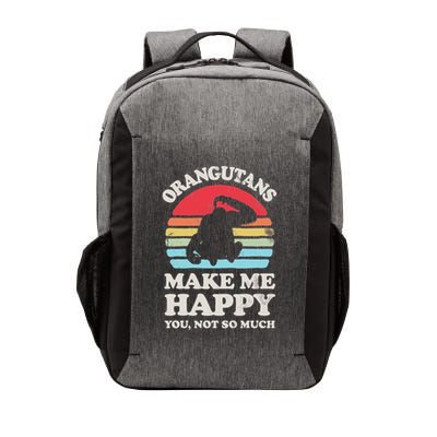 Orangutans Make Me Happy You Not So Much Orangutan Retro Vector Backpack