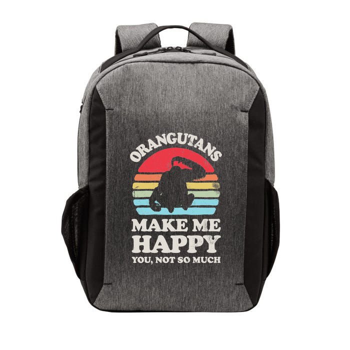 Orangutans Make Me Happy You Not So Much Orangutan Retro Vector Backpack