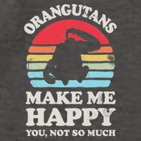 Orangutans Make Me Happy You Not So Much Orangutan Retro Vector Backpack