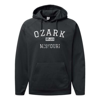 Ozark Missouri Mo Vintage Performance Fleece Hoodie