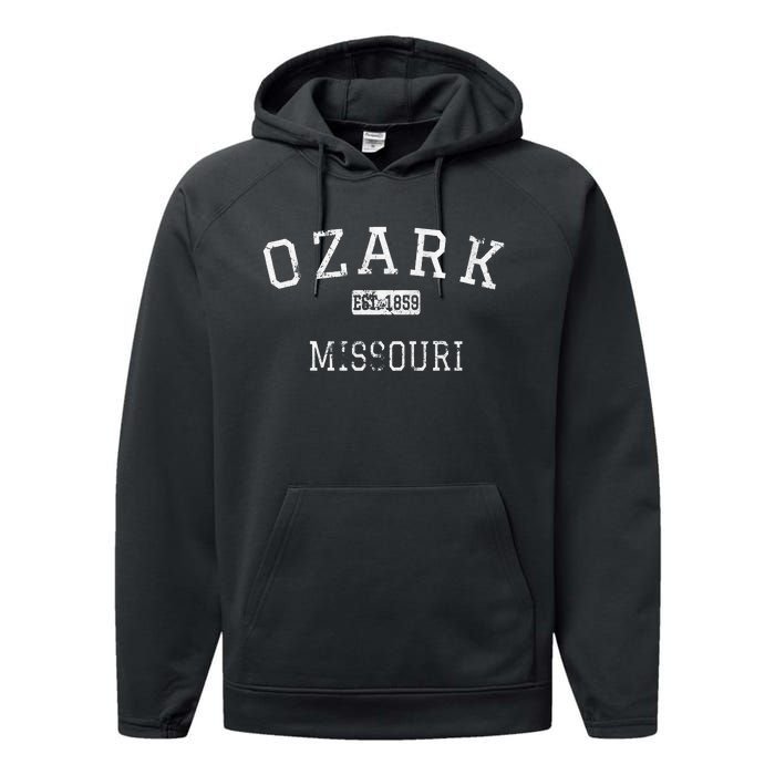 Ozark Missouri Mo Vintage Performance Fleece Hoodie